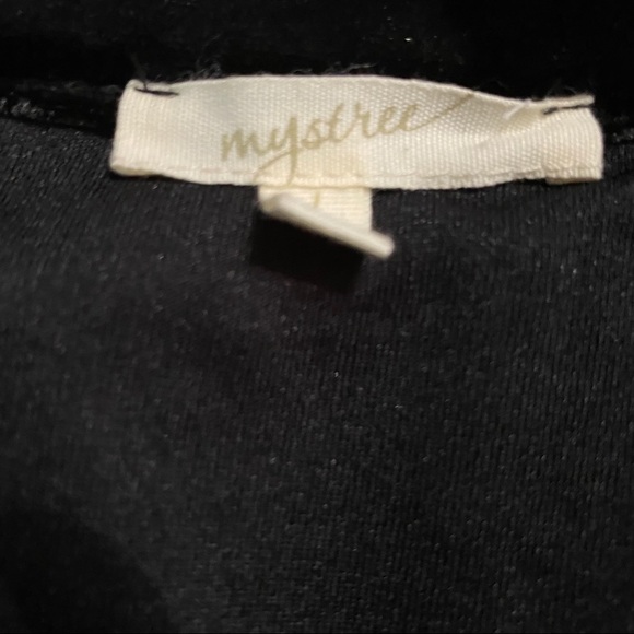 Mystree Black Velour Embroidered Zip Up Jacket - Picture 5 of 6